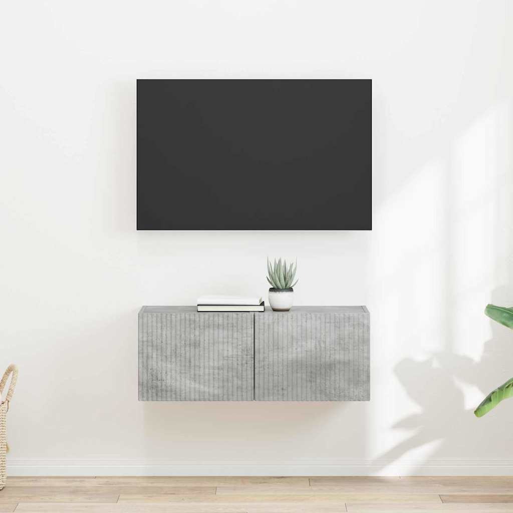 Tv Wall Cabinet 2 Pcs Beton Kompozitní Dřevo