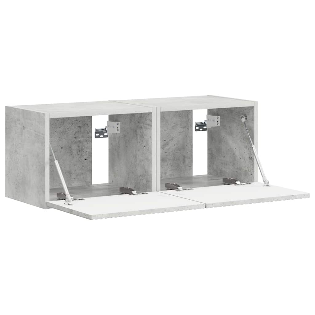 Tv Wall Cabinet 2 Pcs Beton Kompozitní Dřevo