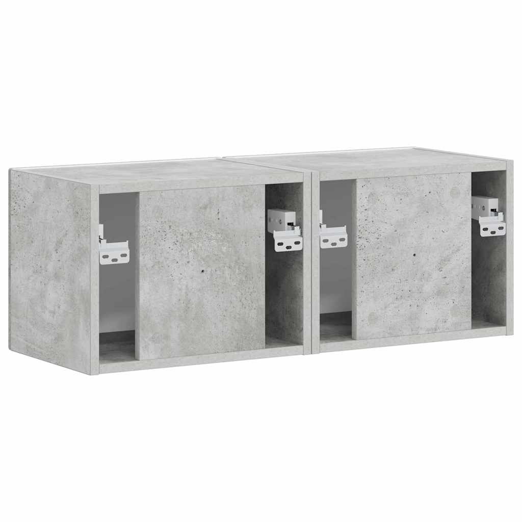 Tv Wall Cabinet 2 Pcs Beton Kompozitní Dřevo