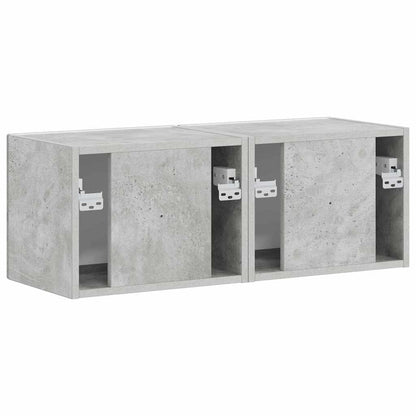 Tv Wall Cabinet 2 Pcs Beton Kompozitní Dřevo