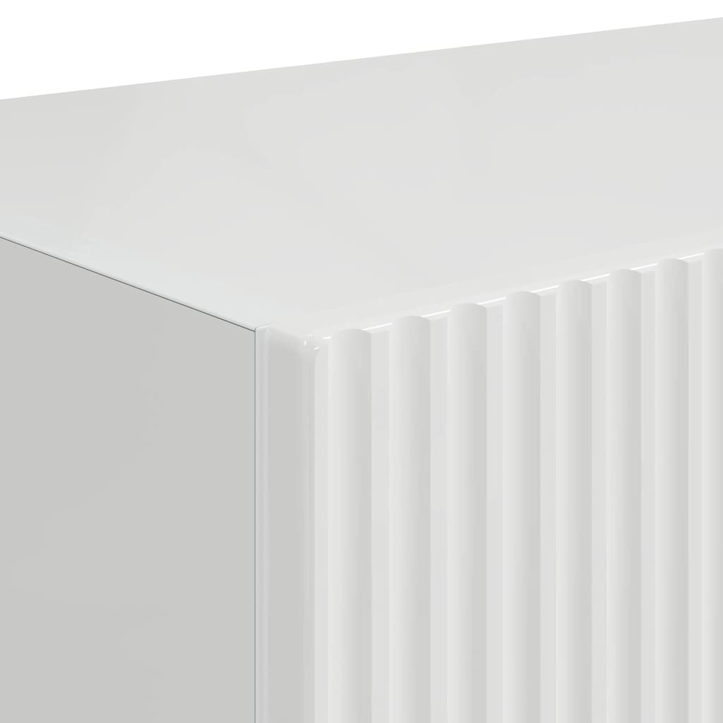 Tv Wall Cabinet 39 X 31 X 29,5 Cm Lesklá Bílá Kompozitní Dřevo