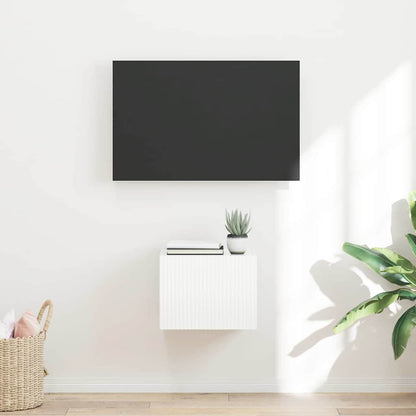 Tv Wall Cabinet 39 X 31 X 29,5 Cm Lesklá Bílá Kompozitní Dřevo