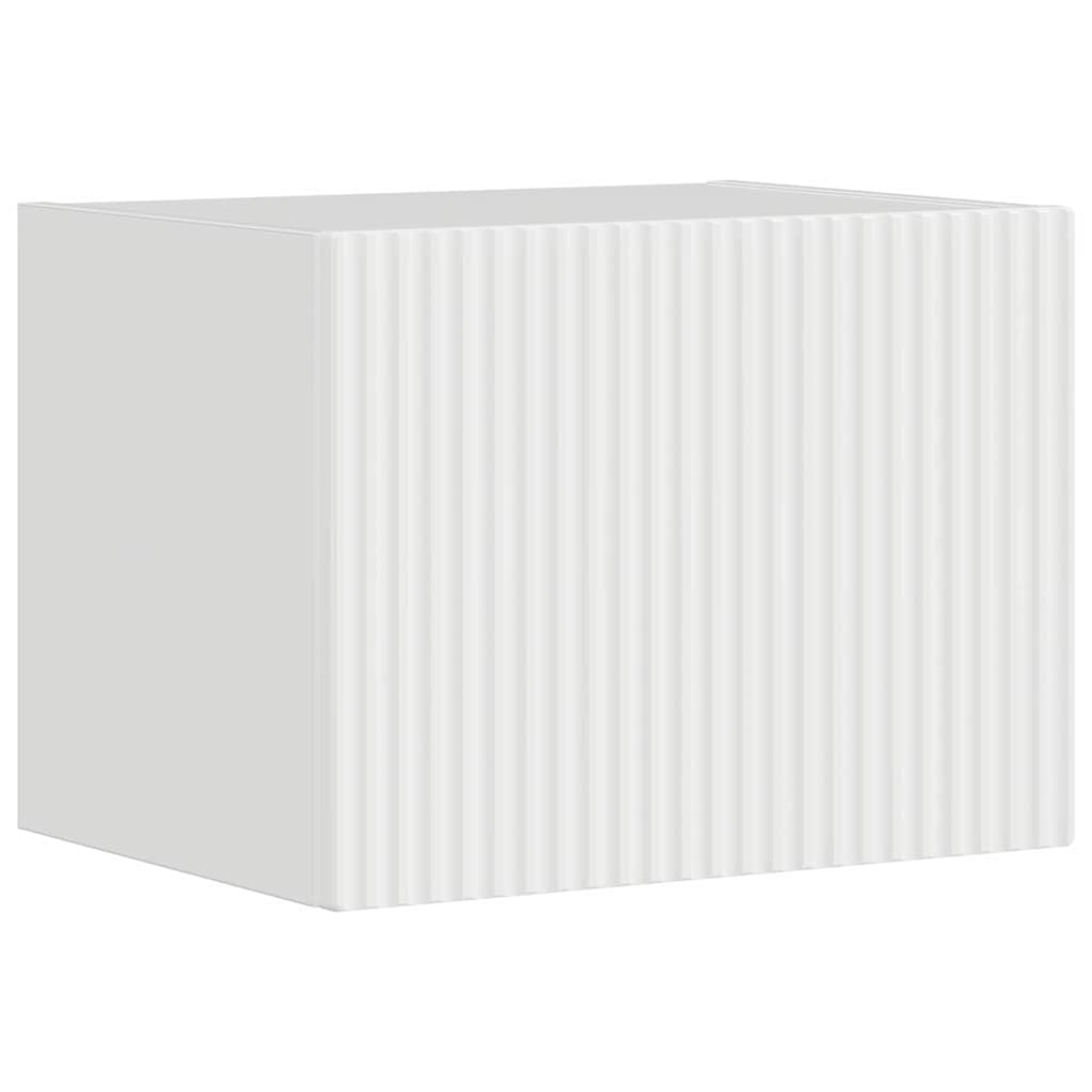 Tv Wall Cabinet 39 X 31 X 29,5 Cm Lesklá Bílá Kompozitní Dřevo