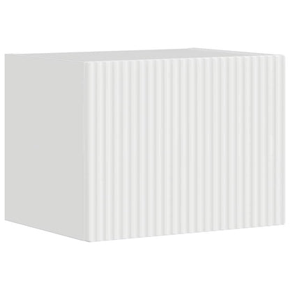 Tv Wall Cabinet 39 X 31 X 29,5 Cm Lesklá Bílá Kompozitní Dřevo