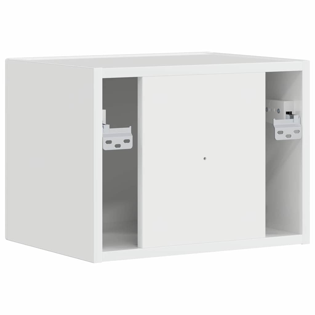 Tv Wall Cabinet 39 X 31 X 29,5 Cm Lesklá Bílá Kompozitní Dřevo