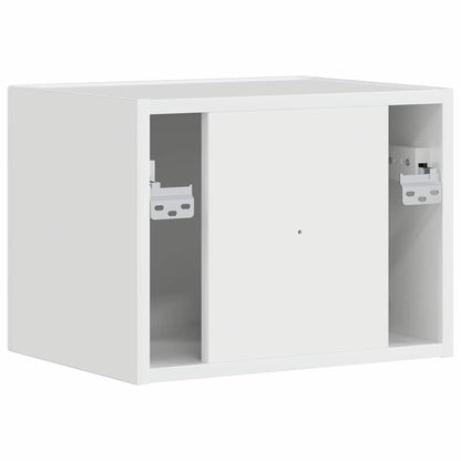 Tv Wall Cabinet 39 X 31 X 29,5 Cm Lesklá Bílá Kompozitní Dřevo