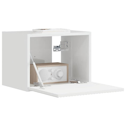 Tv Wall Cabinet 39 X 31 X 29,5 Cm Lesklá Bílá Kompozitní Dřevo