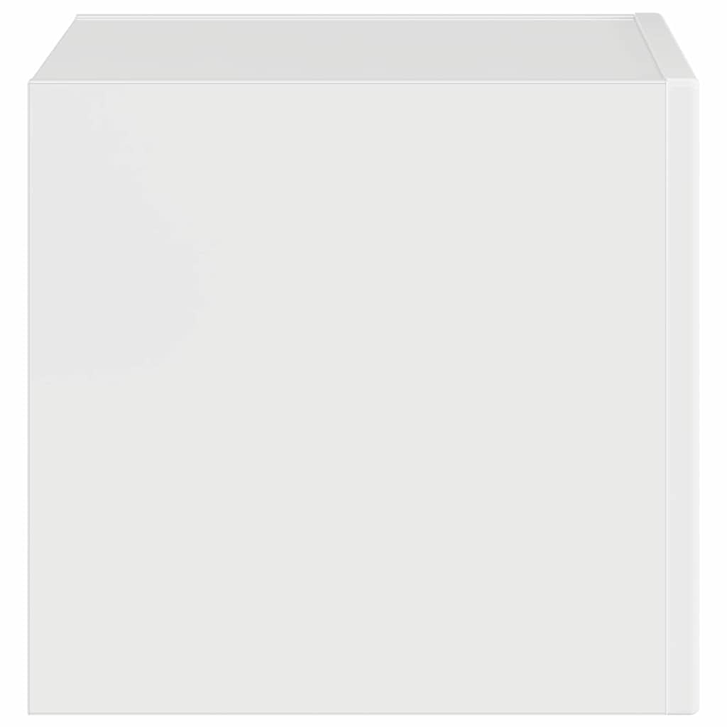 Tv Wall Cabinet 39 X 31 X 29,5 Cm Lesklá Bílá Kompozitní Dřevo