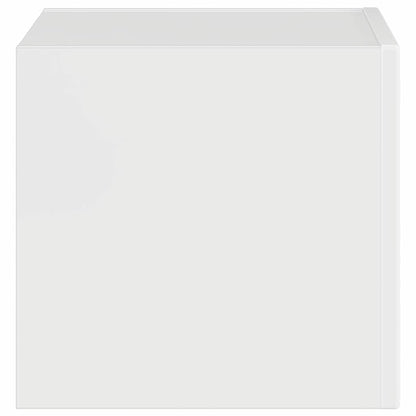 Tv Wall Cabinet 39 X 31 X 29,5 Cm Lesklá Bílá Kompozitní Dřevo