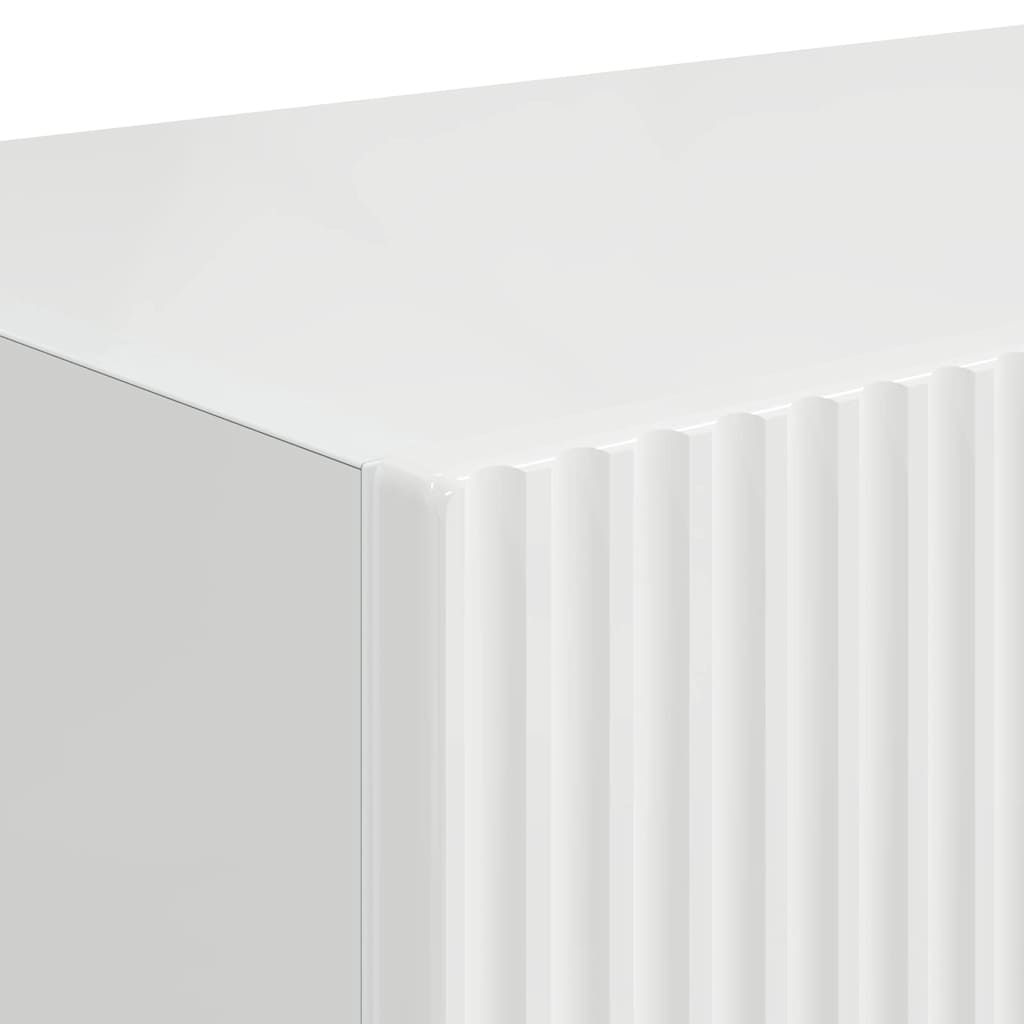 Tv Wall Cabinet 2 Pcs Lesklá Bílá Kompozitní Dřevo