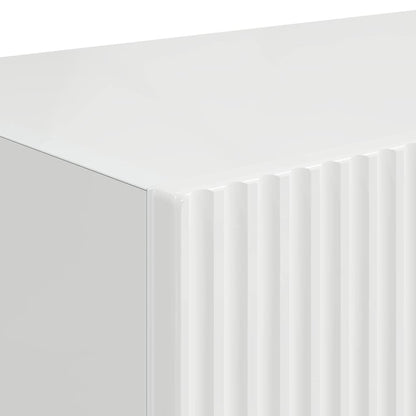 Tv Wall Cabinet 2 Pcs Lesklá Bílá Kompozitní Dřevo