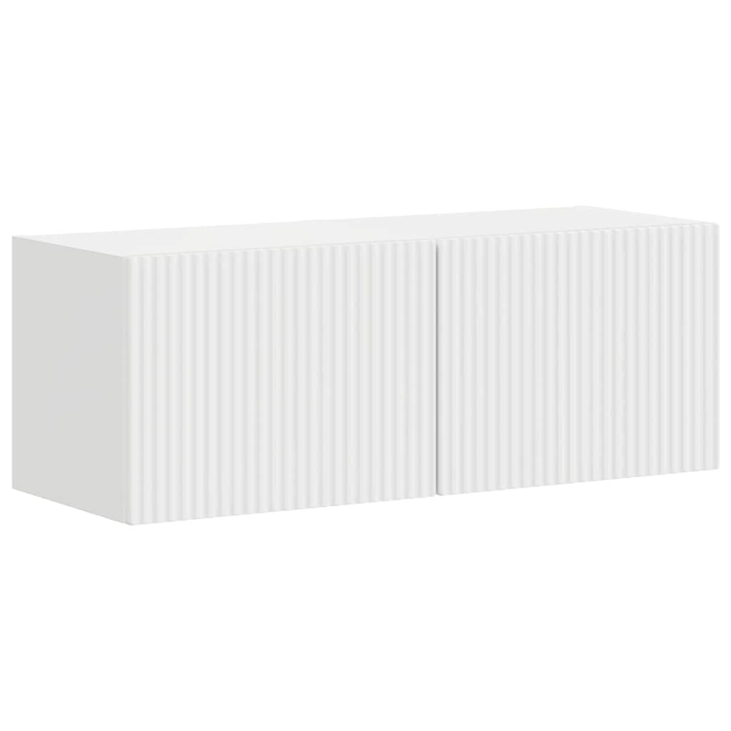 Tv Wall Cabinet 2 Pcs Lesklá Bílá Kompozitní Dřevo