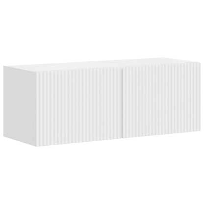 Tv Wall Cabinet 2 Pcs Lesklá Bílá Kompozitní Dřevo