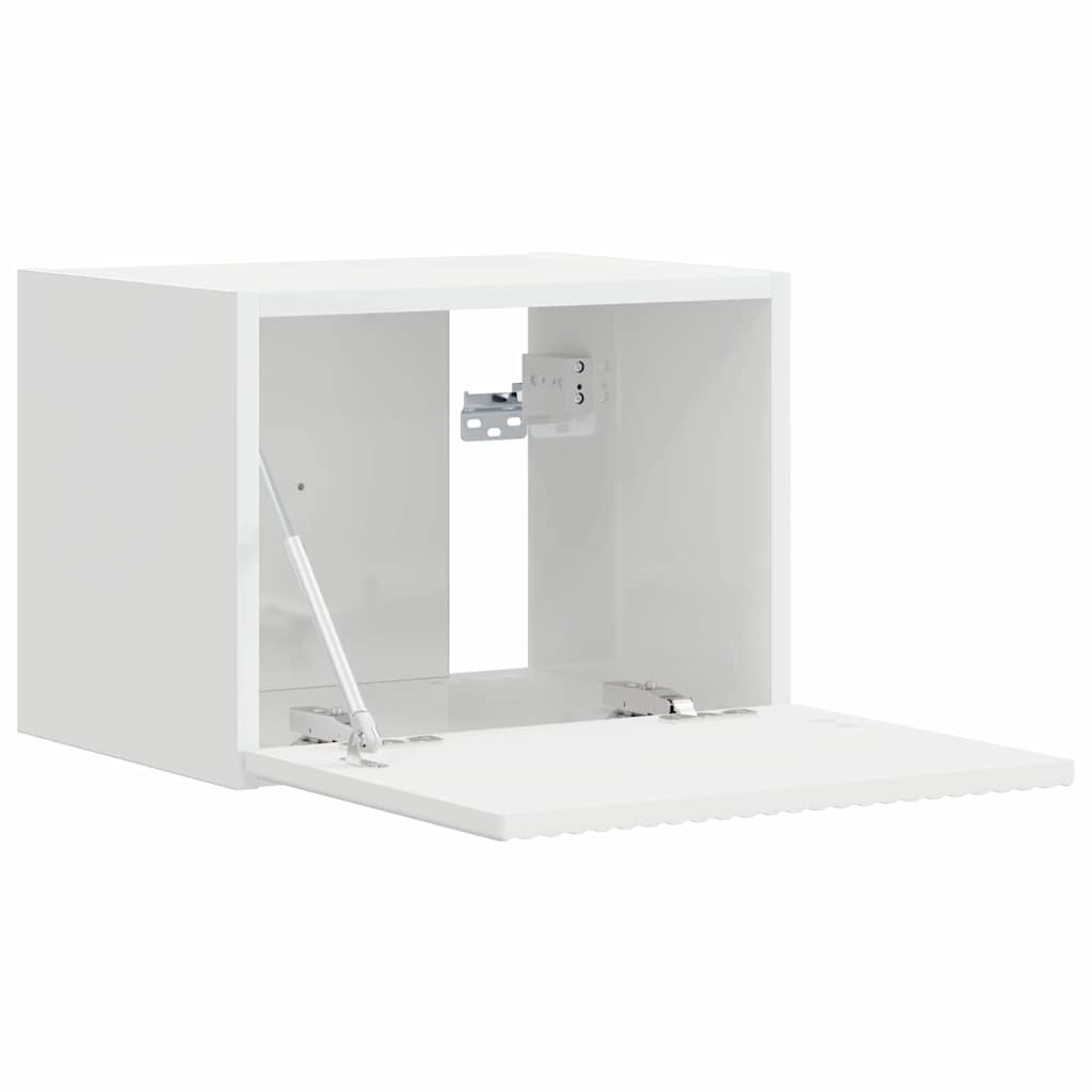 Tv Wall Cabinet 2 Pcs Lesklá Bílá Kompozitní Dřevo