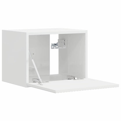 Tv Wall Cabinet 2 Pcs Lesklá Bílá Kompozitní Dřevo