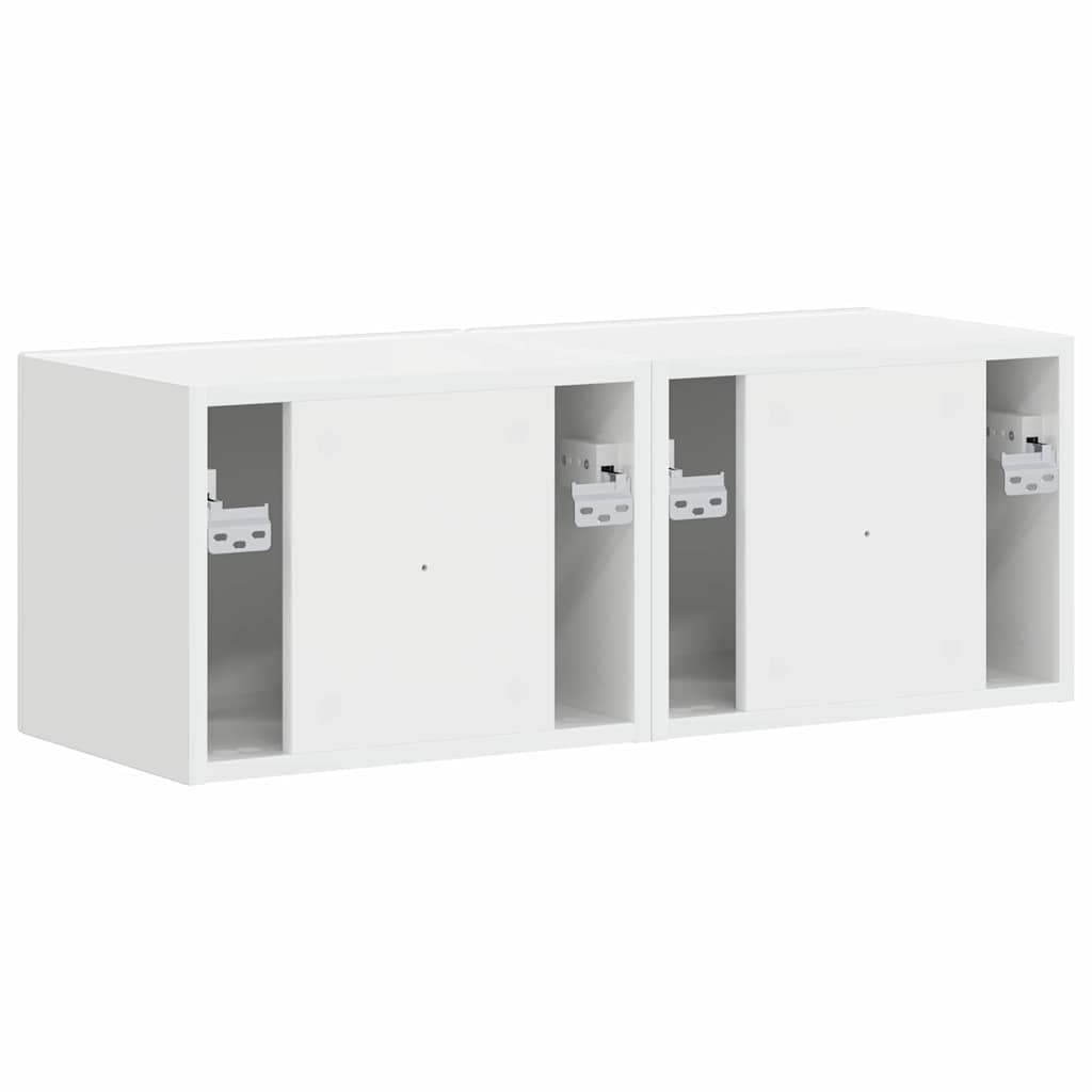 Tv Wall Cabinet 2 Pcs Lesklá Bílá Kompozitní Dřevo