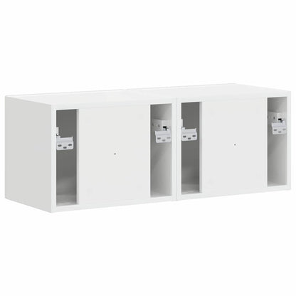 Tv Wall Cabinet 2 Pcs Lesklá Bílá Kompozitní Dřevo
