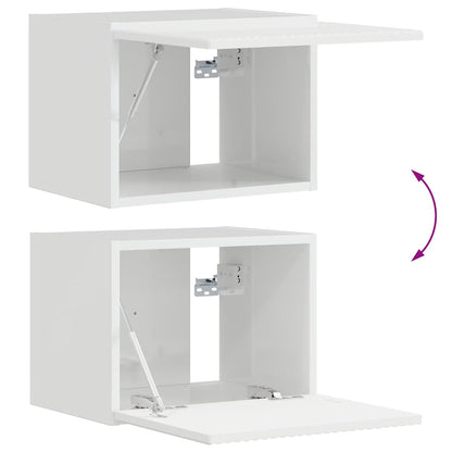 Tv Wall Cabinet 2 Pcs Lesklá Bílá Kompozitní Dřevo