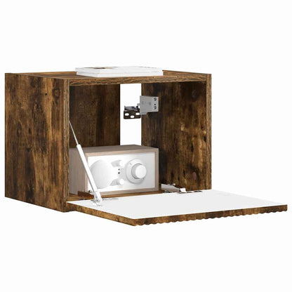 Tv Wall Cabinet 39 X 31 X 29,5 Cm Kouřový Dub Kompozitní Dřevo