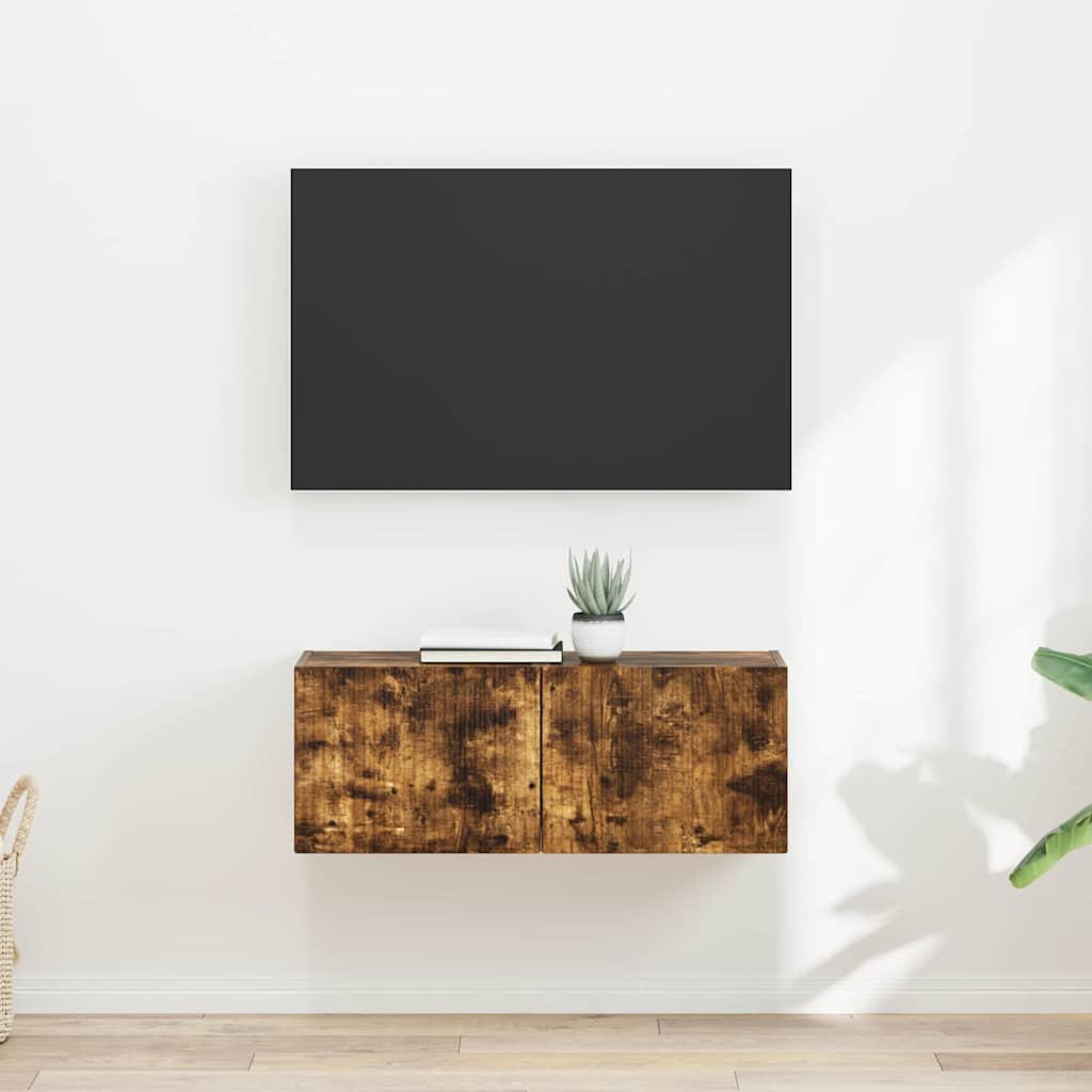 Tv Wall Cabinet 2 Pcs Kouřový Dub Kompozitní Dřevo