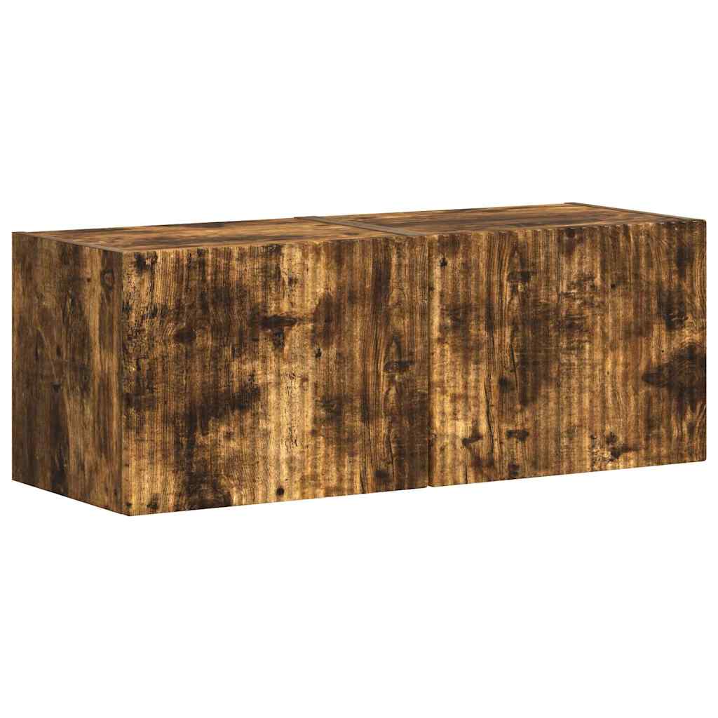 Tv Wall Cabinet 2 Pcs Kouřový Dub Kompozitní Dřevo