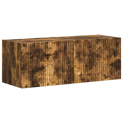 Tv Wall Cabinet 2 Pcs Kouřový Dub Kompozitní Dřevo