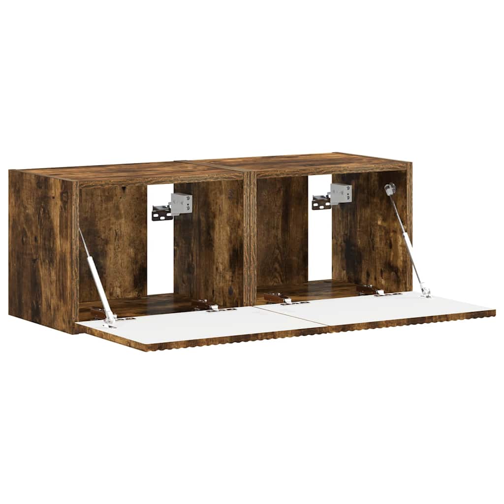 Tv Wall Cabinet 2 Pcs Kouřový Dub Kompozitní Dřevo