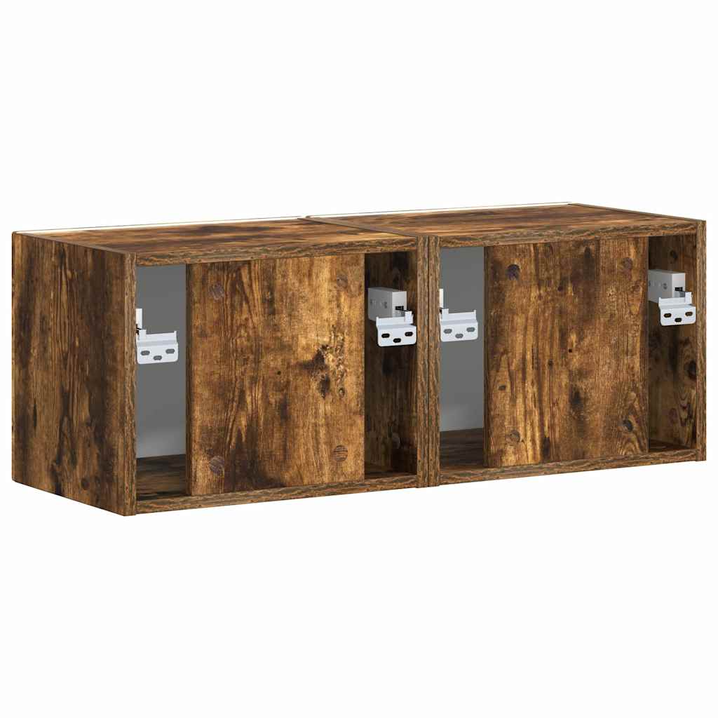 Tv Wall Cabinet 2 Pcs Kouřový Dub Kompozitní Dřevo