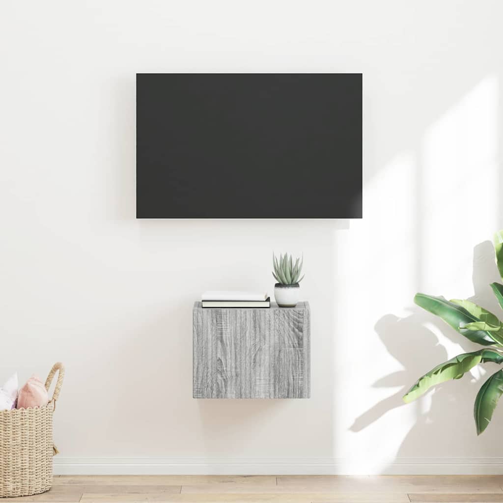 Tv Wall Cabinet 39 X 31 X 29,5 Cm Šedá Sonoma Kompozitní Dřevo