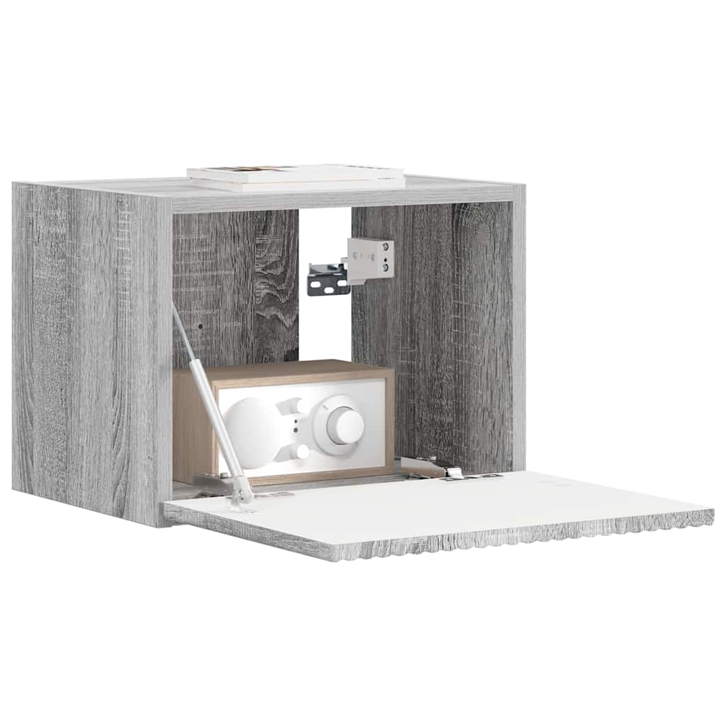 Tv Wall Cabinet 39 X 31 X 29,5 Cm Šedá Sonoma Kompozitní Dřevo