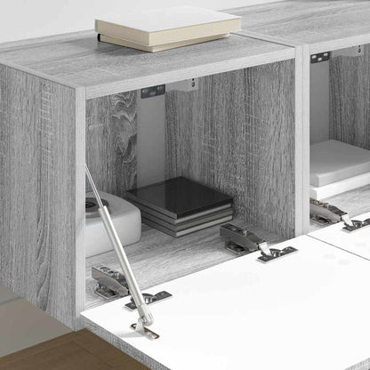 Tv Wall Cabinet 2 Pcs Šedá Sonoma Kompozitní Dřevo