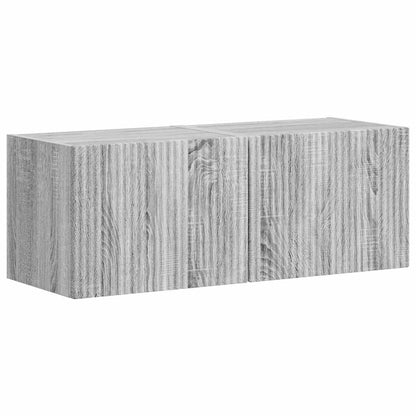 Tv Wall Cabinet 2 Pcs Šedá Sonoma Kompozitní Dřevo