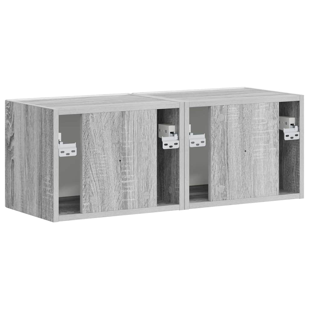 Tv Wall Cabinet 2 Pcs Šedá Sonoma Kompozitní Dřevo
