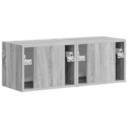 Tv Wall Cabinet 2 Pcs Šedá Sonoma Kompozitní Dřevo