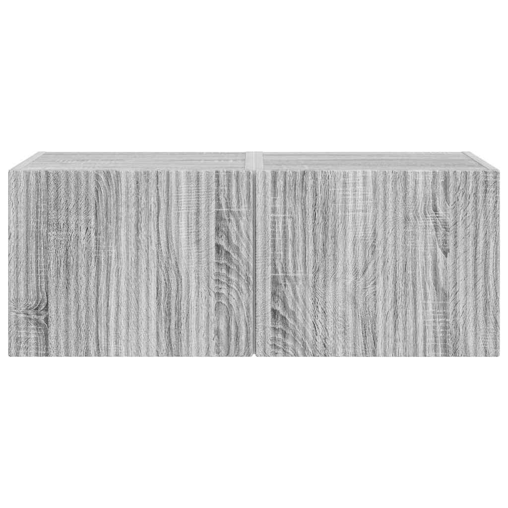 Tv Wall Cabinet 2 Pcs Šedá Sonoma Kompozitní Dřevo