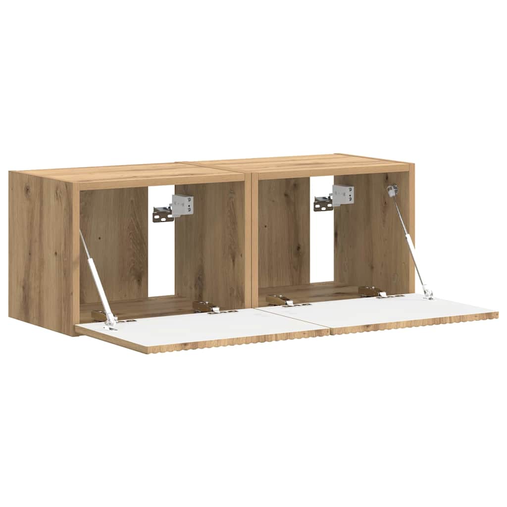 Tv Wall Cabinet 2 Pcs Umělecký Dub Kompozitní Dřevo