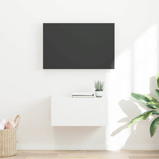 Tv Wall Cabinet 60 X 31 X 29,5 Cm Bílá Kompozitní Dřevo