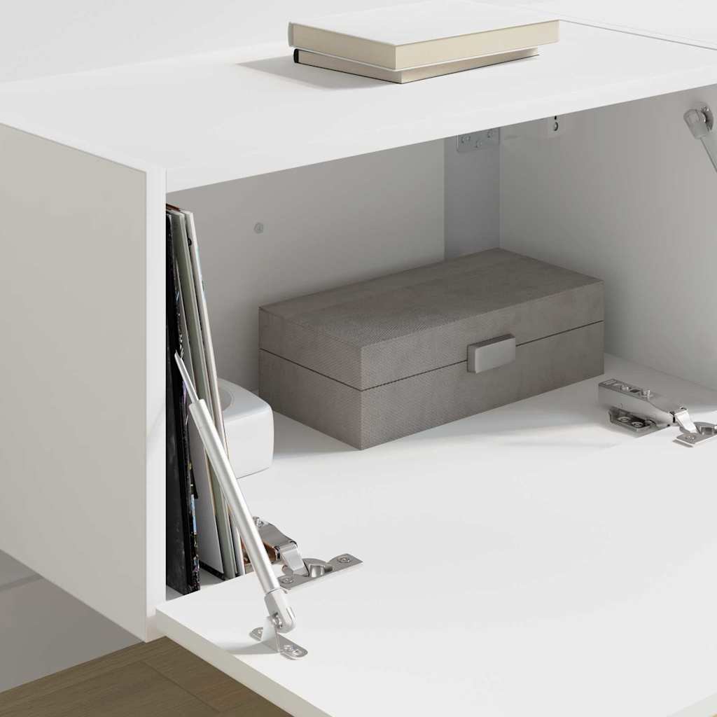 Tv Wall Cabinet 2 Pcs Bílá Kompozitní Dřevo