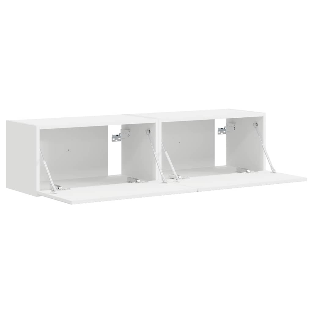 Tv Wall Cabinet 2 Pcs Bílá Kompozitní Dřevo
