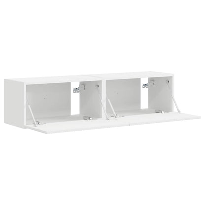 Tv Wall Cabinet 2 Pcs Bílá Kompozitní Dřevo