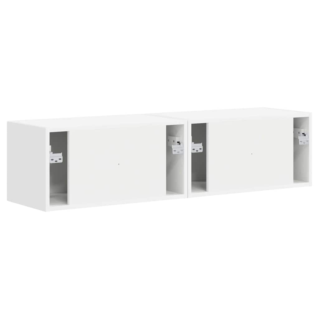 Tv Wall Cabinet 2 Pcs Bílá Kompozitní Dřevo