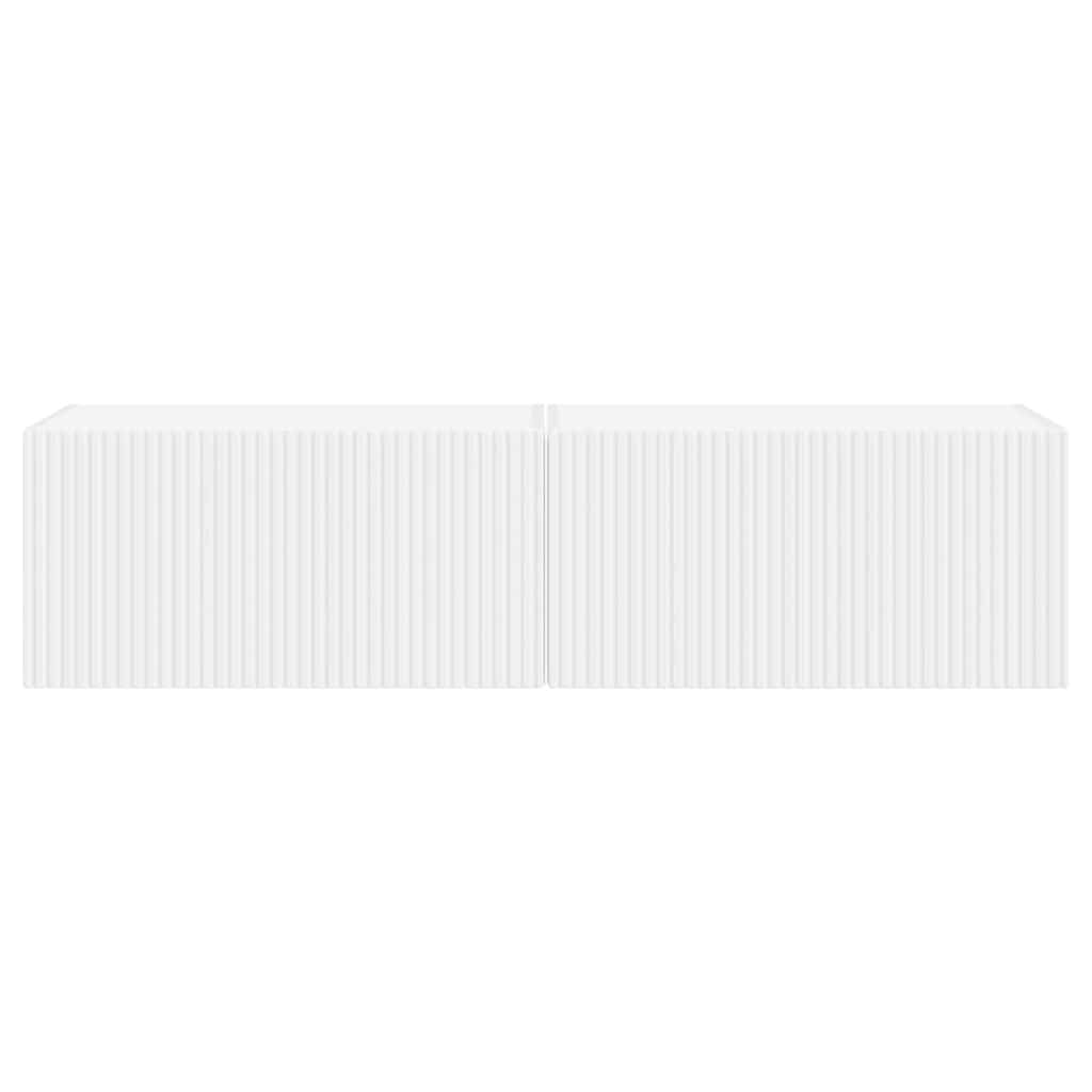 Tv Wall Cabinet 2 Pcs Bílá Kompozitní Dřevo