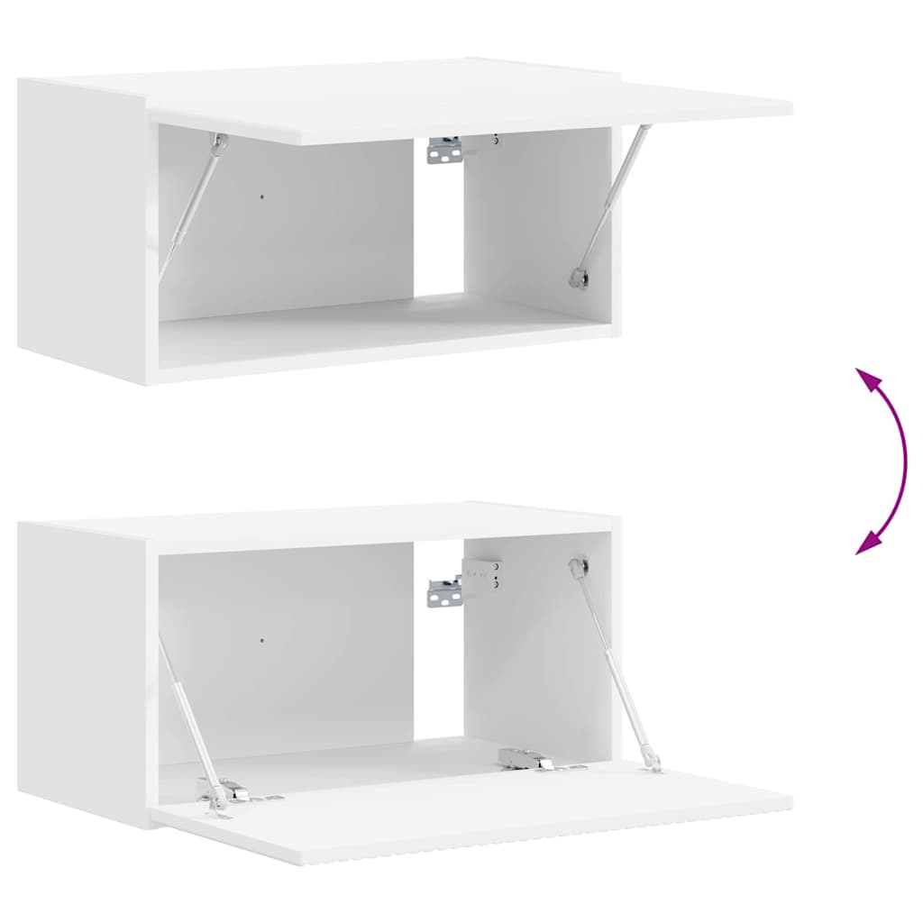 Tv Wall Cabinet 2 Pcs Bílá Kompozitní Dřevo