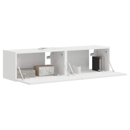 Tv Wall Cabinet 2 Pcs Bílá Kompozitní Dřevo