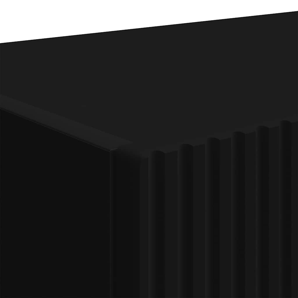 Tv Wall Cabinet 2 Pcs Černá Kompozitní Dřevo