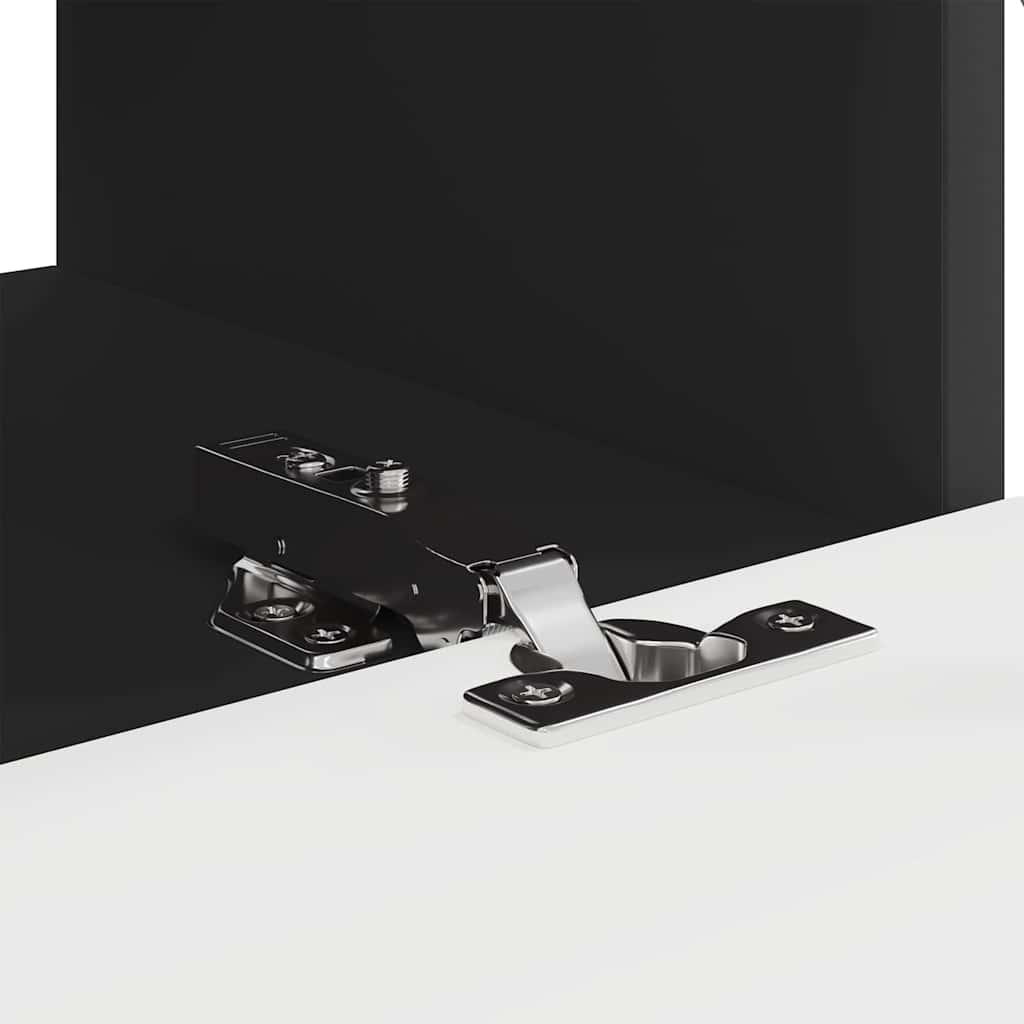 Tv Wall Cabinet 2 Pcs Černá Kompozitní Dřevo