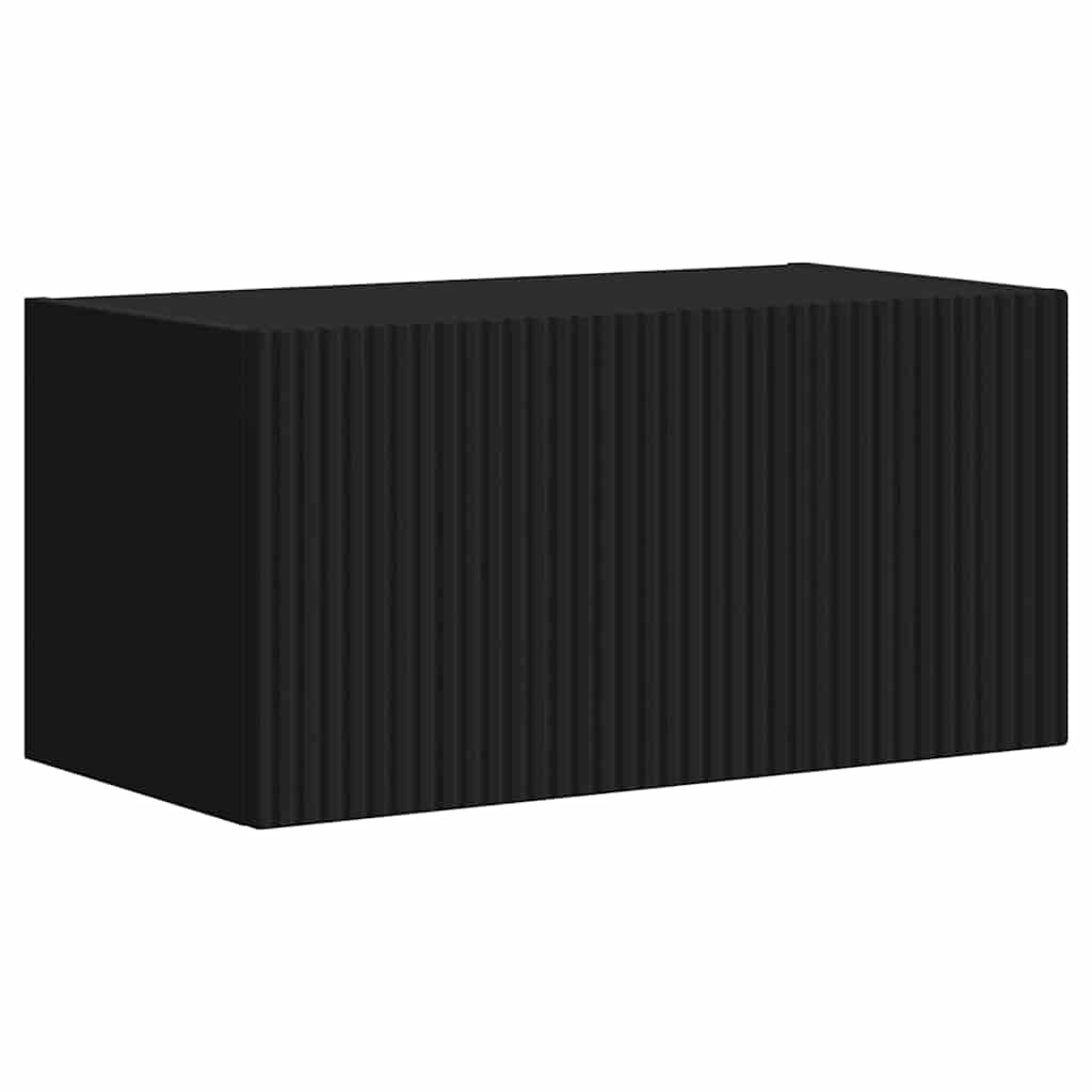 Tv Wall Cabinet 2 Pcs Černá Kompozitní Dřevo