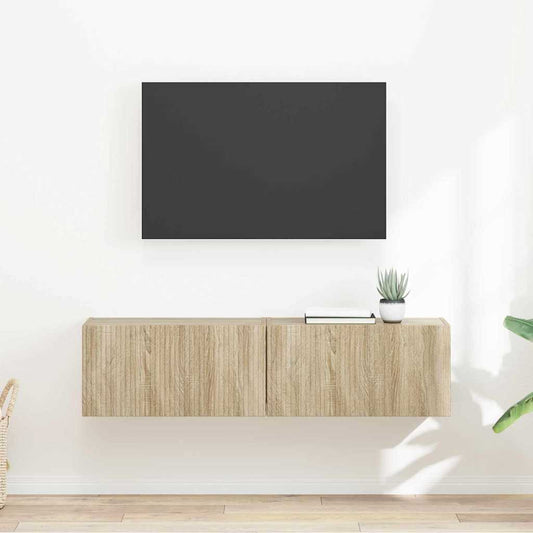 Tv Wall Cabinet 2 Pcs Sonoma Kompozitní Dřevo