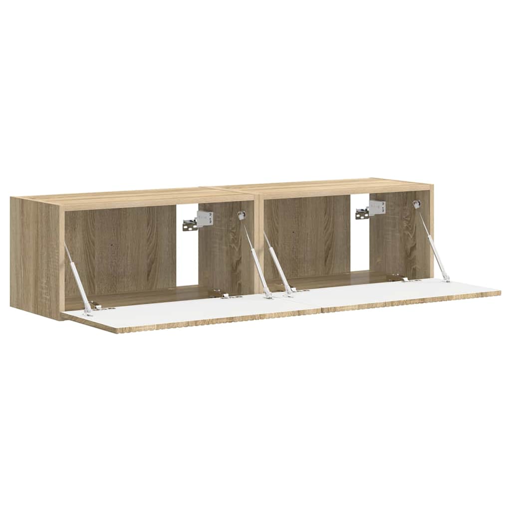 Tv Wall Cabinet 2 Pcs Sonoma Kompozitní Dřevo