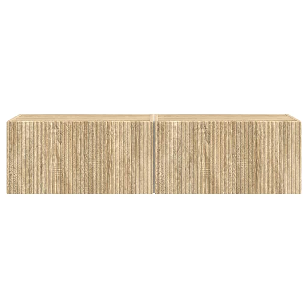 Tv Wall Cabinet 2 Pcs Sonoma Kompozitní Dřevo